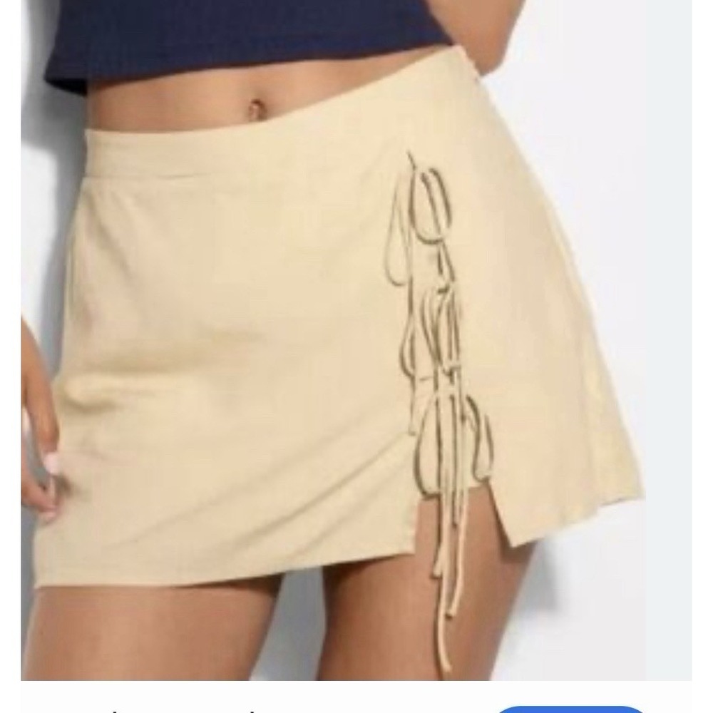 Wild Fable Skort XL Tan Linen Blend Wrap Side Tie NWT Summer